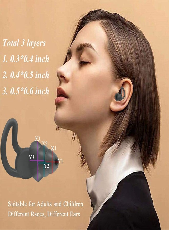 FERNIDA Ear Plugs for Noise Reduction, Reusable Silicone Anti-Noise Earplugs for Sleeping Snoring Traveling Studying Working, Oval 3-Layer Hearing Protection, 40dB Noise Cancelling - Image 5